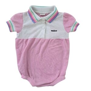 Vintage 1990s Y2K Gerber Pastel Polo Onesie